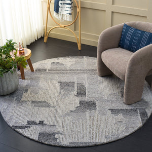 Safavieh Harvest Hand-Tufted Wool Runner In Grey & Ivory — Low-Profile Geometric Design For High-Traffic Spaces 2'-3" x 9'-0" HVT109F-29