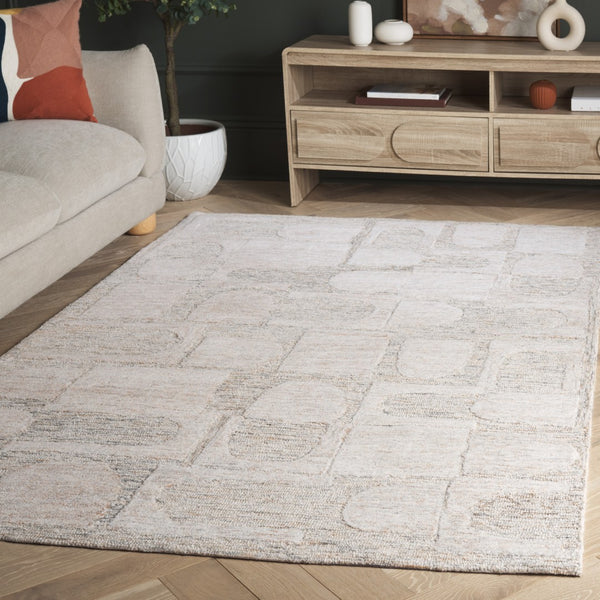 Safavieh Harvest Hand Tufted Wool Pile Area Rug - Elegant Indian Craftsmanship For Modern Home Decor Charm Grey ,Rust Wool Pile Hvt110f-4