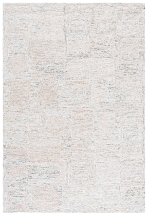 Safavieh Harvest Hand Tufted Wool Pile Area Rug - Elegant Indian Craftsmanship For Modern Home Decor Charm Grey ,Rust Wool Pile Hvt110f-4
