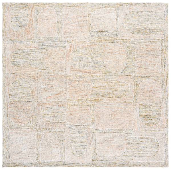 Safavieh Harvest Hand Tufted Wool Pile Area Rug - Elegant Indian Craftsmanship For Modern Home Decor Charm Grey ,Rust Wool Pile Hvt110f-4