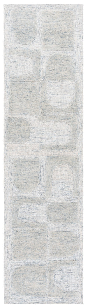 Safavieh Harvest Hand Tufted Wool Pile Area Rug - Elegant Indian Craftsmanship For Modern Home Decor Charm Blue ,Grey Wool Pile Hvt110m-6