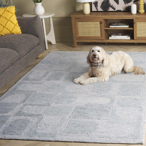 Safavieh Harvest Stylish Runner Area Rug - Hand-tufted Wool, Modern Design, Durable, Perfect Home Centerpiece Blue ,Grey Wool Pile Hvt110m-5