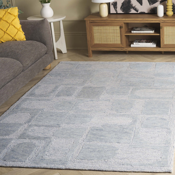 Safavieh Harvest Stylish Runner Area Rug - Hand-tufted Wool, Modern Design, Durable, Perfect Home Centerpiece Blue ,Grey Wool Pile Hvt110m-5