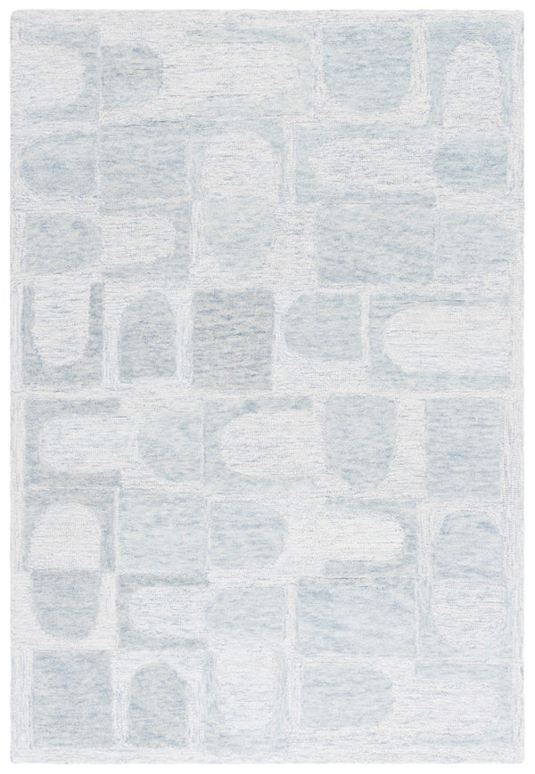Safavieh Harvest Hand Tufted Wool Pile Area Rug - Elegant Indian Craftsmanship For Modern Home Decor Charm Blue ,Grey Wool Pile Hvt110m-6