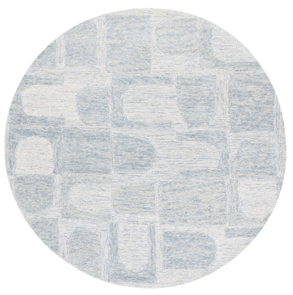 Safavieh Harvest Hand Tufted Wool Pile Area Rug - Elegant Indian Craftsmanship For Modern Home Decor Charm Blue ,Grey Wool Pile Hvt110m-6