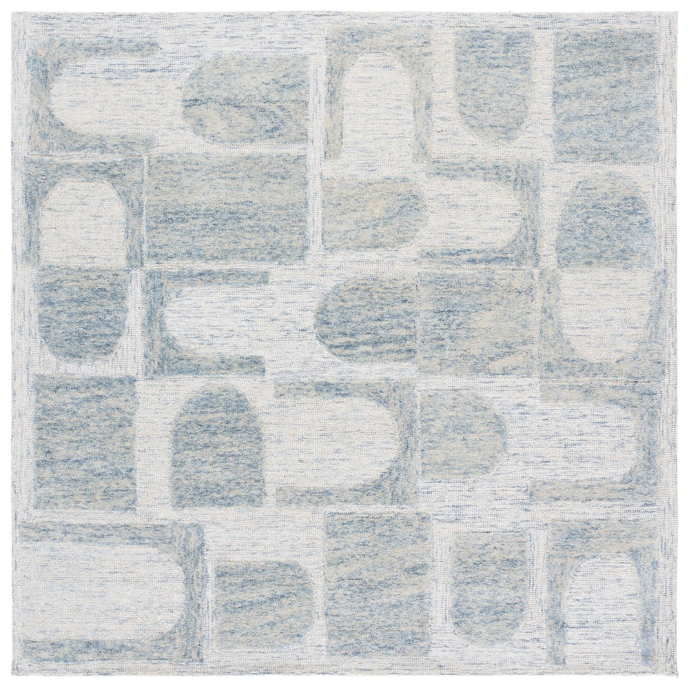 Safavieh Harvest Stylish Runner Area Rug - Hand-tufted Wool, Modern Design, Durable, Perfect Home Centerpiece Blue ,Grey Wool Pile Hvt110m-6sq