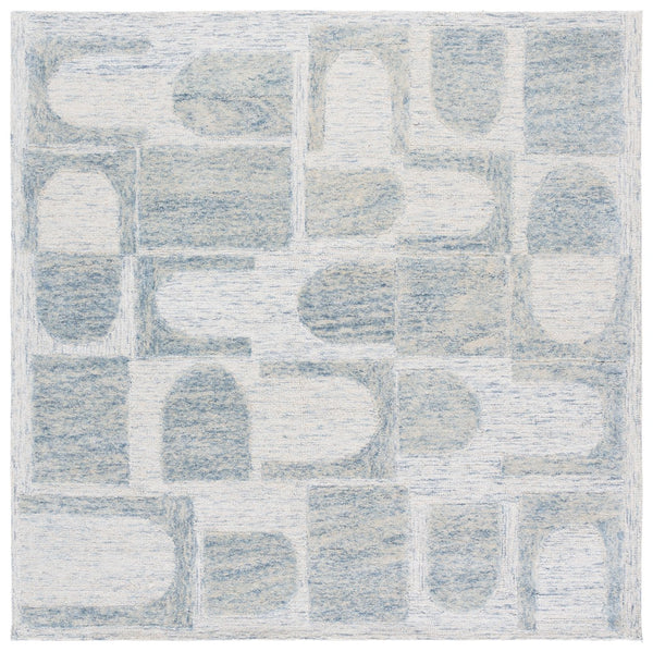 Safavieh Harvest Stylish Runner Area Rug - Hand-tufted Wool, Modern Design, Durable, Perfect Home Centerpiece Blue ,Grey Wool Pile Hvt110m-6sq