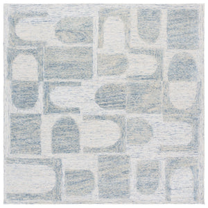 Safavieh Harvest Hand Tufted Wool Pile Area Rug - Elegant Indian Craftsmanship For Modern Home Decor Charm Blue ,Grey Wool Pile Hvt110m-6