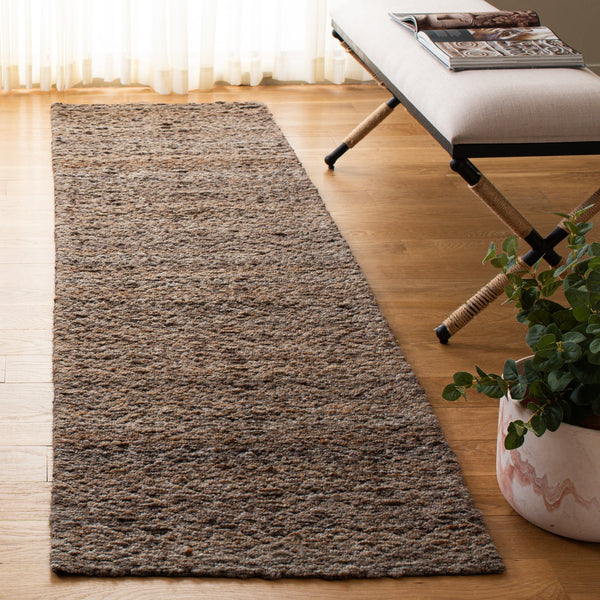 Safavieh Harvest Handwoven Brown Area Rug, Minimalist Low-Profile Polyester Pile For Living Rooms, Durable Elegance 8'-0" x 10'-0" HVT114T-8