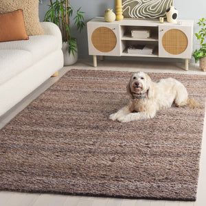 Safavieh Harvest Handwoven Brown Area Rug, Minimalist Low-Profile Polyester Pile For Living Rooms, Durable Elegance 8'-0" x 10'-0" HVT114T-8
