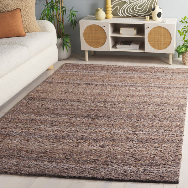 Safavieh Harvest Handwoven Brown Area Rug, Minimalist Low-Profile Polyester Pile For Living Rooms, Durable Elegance 8'-0" x 10'-0" HVT114T-8