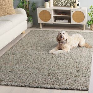 Safavieh Harvest Hand-woven Area Rug - Elegant Minimalist Design For Modern Living Spaces, Soft Polyester Pile Green ,Beige Polyester Pile Hvt114y-9