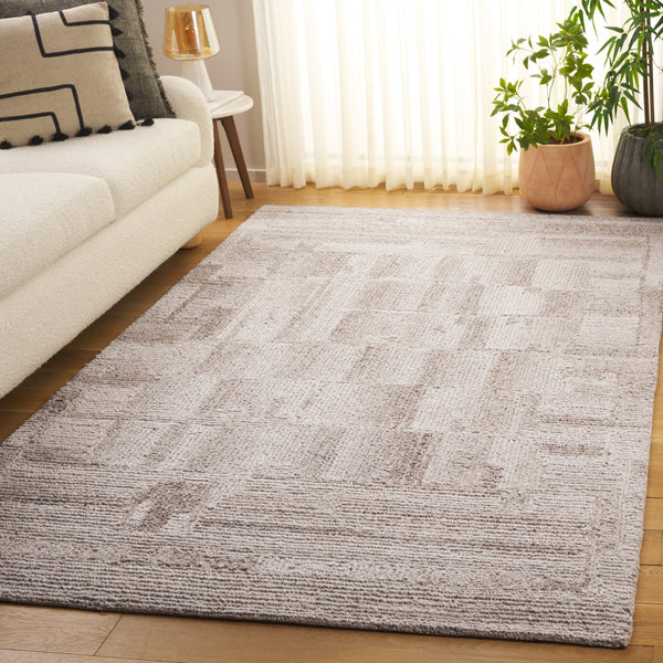Safavieh Harvest Hand-Tufted Round Wool Rug Taupe — Plush Low-Profile 3/8" Pile, Timeless Neutral Style 6'-0" x 6'-0" HVT116E-6R