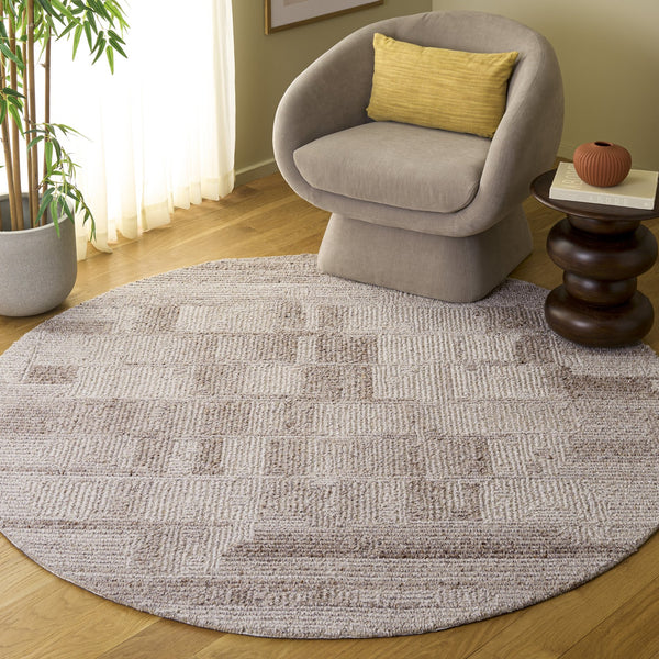 Safavieh Harvest Hand-Tufted Taupe Wool Rug — Low-Profile Plush Pile, Minimalist Neutral For Modern Homes 4'-0" x 6'-0" HVT116E-4