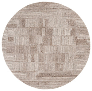 Safavieh Harvest Hand-Tufted Round Wool Rug Taupe — Plush Low-Profile 3/8" Pile, Timeless Neutral Style 6'-0" x 6'-0" HVT116E-6R