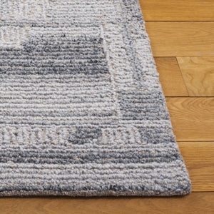 Safavieh Harvest Hand-Tufted Wool Rug In Neutral Grey — Plush 3/8" Pile, Modern Square Design For Living Areas 6'-0" x 6'-0" HVT116F-6SQ
