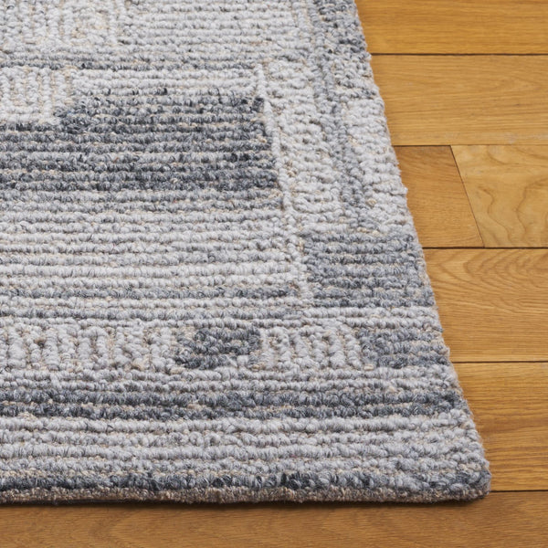 Safavieh Harvest Hand-Tufted Wool Area Rug In Sleek Grey — Low-Profile, Durable, Modern Minimalist Anchor 6'-0" x 9'-0" HVT116F-6