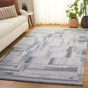 Safavieh Harvest Hand-Tufted Grey Wool Rug — Low-Profile Modern Geometric Accent For Living Rooms & Beds 4'-0" x 6'-0" HVT116F-4