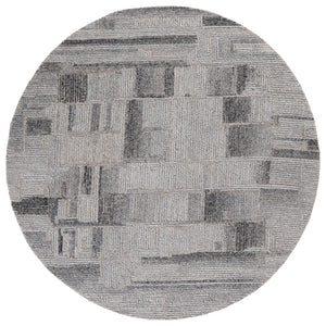 Safavieh Harvest Hand‑Tufted Grey Round Wool Rug — Minimalist Solid Design, Soft Low Pile, Modern Focal Point 6'-0" x 6'-0" HVT116F-6R
