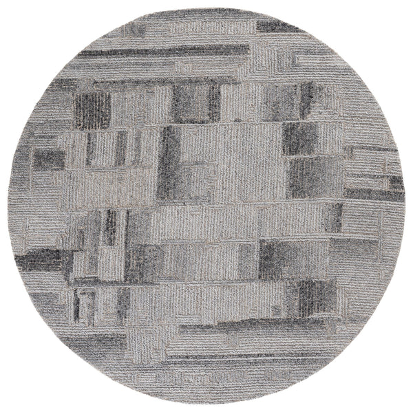 Safavieh Harvest Hand-Tufted Grey Wool Rug — Low-Profile Modern Geometric Accent For Living Rooms & Beds 4'-0" x 6'-0" HVT116F-4