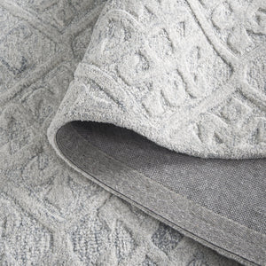 Safavieh Harvest Handwoven Wool Area Rug In Light Blue And Grey — Subtle Geometric Design, Low-Profile Elegance 6'-0" x 6'-0" HVT117L-6SQ
