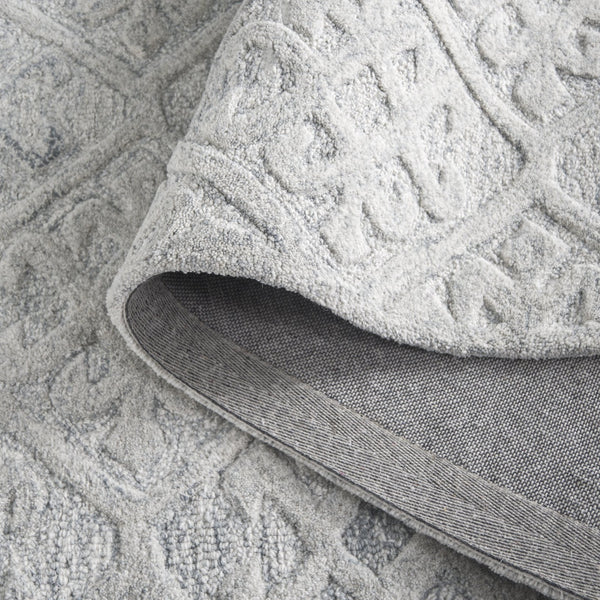 Safavieh Harvest Handwoven Wool Area Rug In Light Blue And Grey — Subtle Geometric Design, Low-Profile Elegance 6'-0" x 6'-0" HVT117L-6SQ