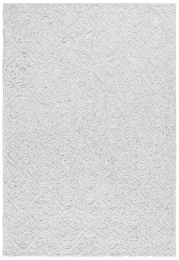 Safavieh Harvest Handwoven Wool Area Rug In Light Blue Grey — Low Pile 3/8" Comfort, Durable Modern Elegance 6'-0" x 9'-0" HVT117L-6