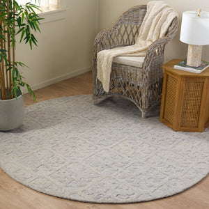 Safavieh Harvest Handwoven Wool Area Rug In Light Blue Grey — Low Pile 3/8" Comfort, Durable Modern Elegance 6'-0" x 9'-0" HVT117L-6