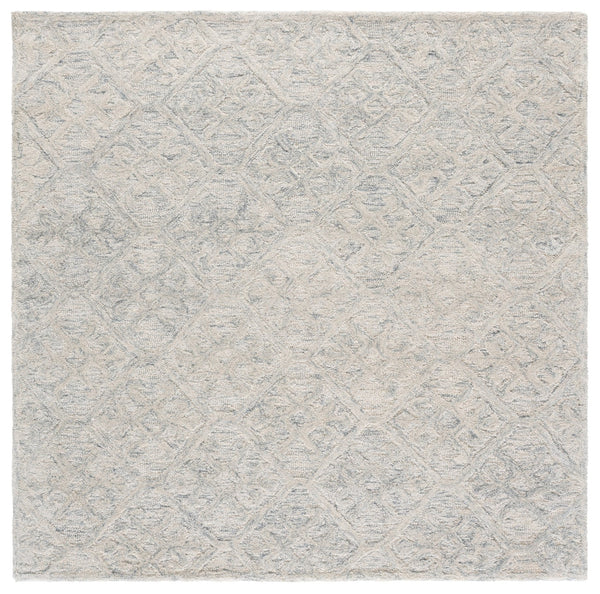 Safavieh Harvest Handwoven Wool Area Rug In Light Blue And Grey — Subtle Geometric Design, Low-Profile Elegance 6'-0" x 6'-0" HVT117L-6SQ