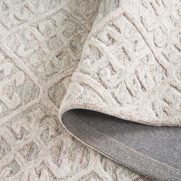 Safavieh Harvest Handwoven Wool Area Rug In Rust & Grey With Subtle Geometric Motif, Low-Profile 3/8" Pile 5'-0" x 8'-0" HVT117P-5