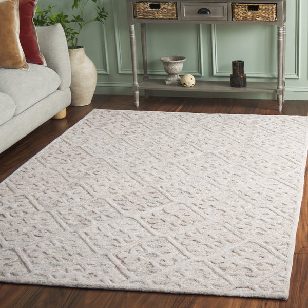 Safavieh Harvest Handwoven Wool Area Rug In Rust & Grey With Subtle Geometric Motif, Low-Profile 3/8" Pile 5'-0" x 8'-0" HVT117P-5