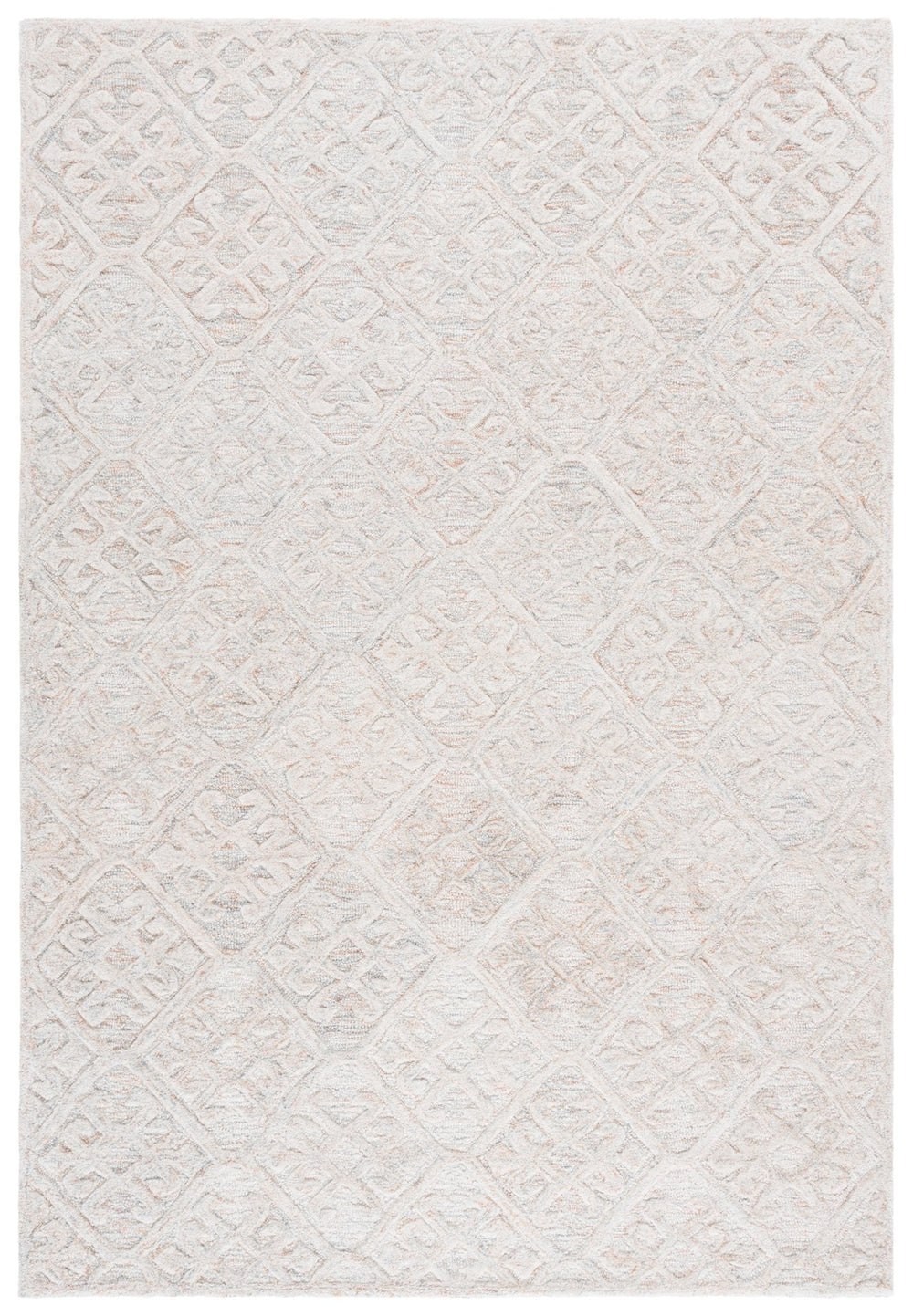 Safavieh Harvest Hand-Woven Round Wool Rug In Rust And Grey — Modern Transitional Texture, Durable, Cozy 6'-0" x 6'-0" HVT117P-6R