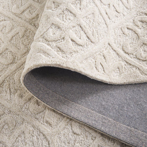 Safavieh Harvest Handwoven Olive Beige Wool Rug — Low-Profile Modern Transitional Geometric Texture, Durable Elegance 5'-0" x 8'-0" HVT117X-5