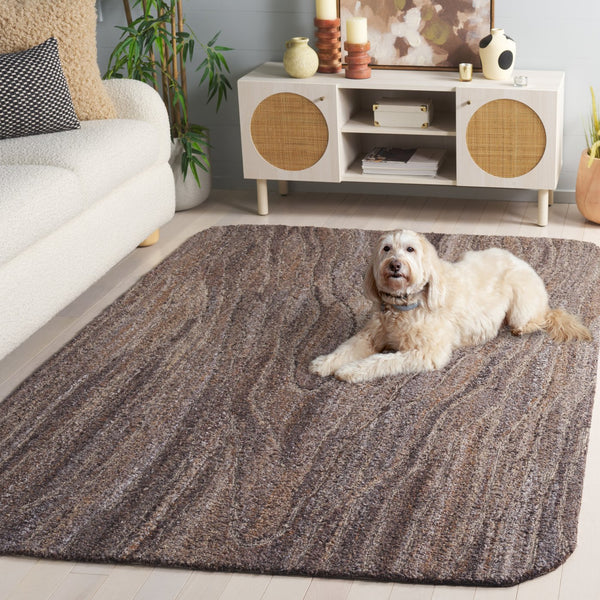 Safavieh Harvest Elegant Hand-tufted Runner Rug – Premium Polyester & Wool Blend For Stylish Home Decor Brown 80% Polyester,20% Wool Hvt118t-5