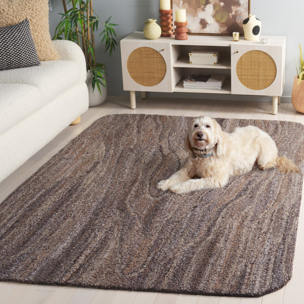 Safavieh Harvest Elegant Hand Tufted Area Rug – Warm Minimalist Design To Enhance Your Modern Living Space Brown 80% Polyester,20% Wool Hvt118t-4