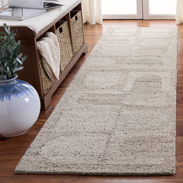 Safavieh Harvest Hand-Tufted Round Wool Rug In Grey Beige — Modern Geometric Design, Soft Durable Pile 6'-0" x 6'-0" HVT119B-6R