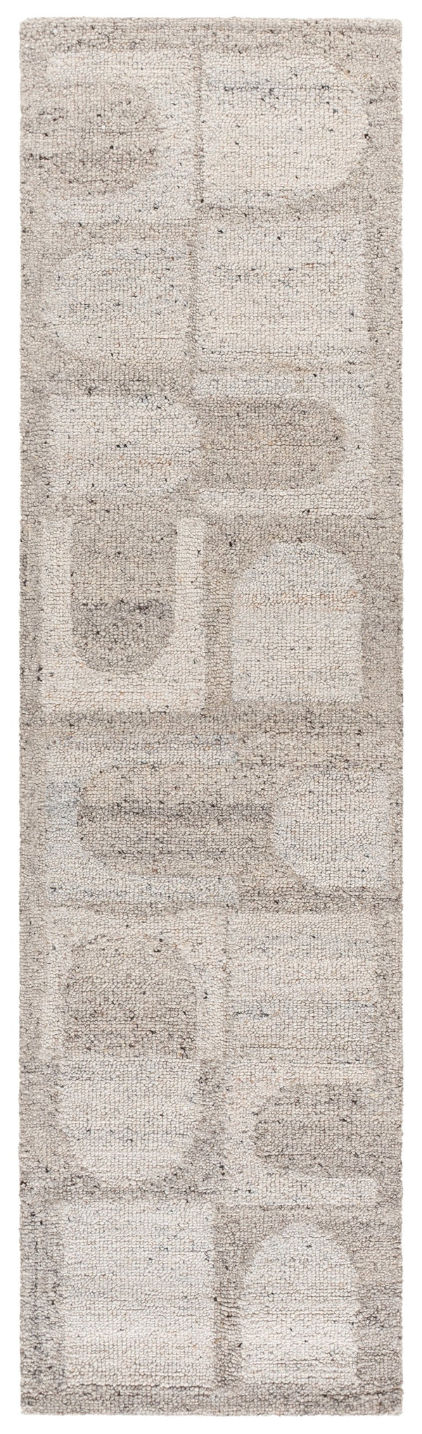Safavieh Harvest Hand-Tufted Round Wool Rug In Grey Beige — Modern Geometric Design, Soft Durable Pile 6'-0" x 6'-0" HVT119B-6R