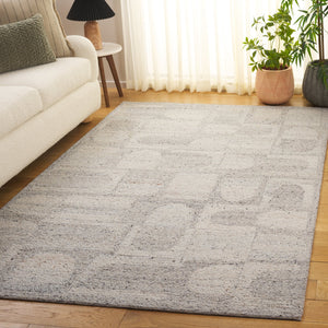 Safavieh Harvest Hand-Tufted Round Wool Rug In Grey Beige — Modern Geometric Design, Soft Durable Pile 6'-0" x 6'-0" HVT119B-6R
