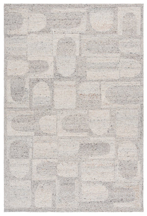 Safavieh Harvest Hand-Tufted Round Wool Rug In Grey Beige — Modern Geometric Design, Soft Durable Pile 6'-0" x 6'-0" HVT119B-6R
