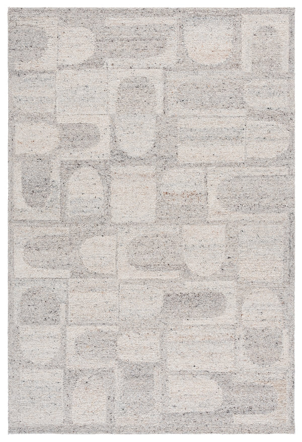 Safavieh Harvest Hand-Tufted Round Wool Rug In Grey Beige — Modern Geometric Design, Soft Durable Pile 6'-0" x 6'-0" HVT119B-6R