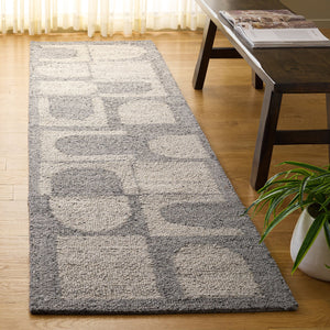 Safavieh Harvest Hand-Tufted Round Wool Rug In Silver Grey — Low-Profile 3/8" Pile, Modern Transitional Appeal 6'-0" x 6'-0" HVT119F-6R
