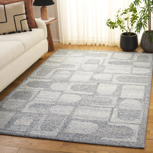 Safavieh Harvest Hand-Tufted Round Wool Rug In Silver Grey — Low-Profile 3/8" Pile, Modern Transitional Appeal 6'-0" x 6'-0" HVT119F-6R