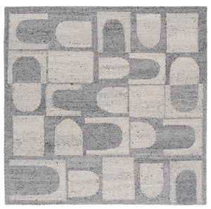 Safavieh Harvest Hand-Tufted Round Wool Rug In Silver Grey — Low-Profile 3/8" Pile, Modern Transitional Appeal 6'-0" x 6'-0" HVT119F-6R