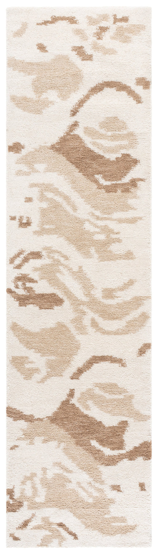 Safavieh Harvest Hand-Tufted Wool Runner In Ivory Beige With Abstract Motif — Durable Plush Texture For Halls 2'-3" x 9'-0" HVT120B-29