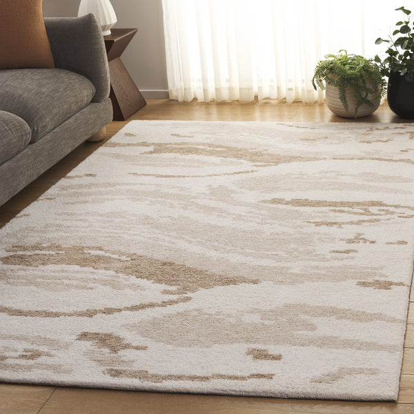 Safavieh Harvest Hand-Tufted Round Wool Rug In Ivory Beige — Abstract Modern Design, Low Pile, Durable Elegance 6'-0" x 6'-0" HVT120B-6R