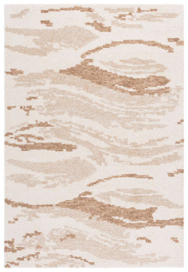 Safavieh Harvest Hand-Tufted Round Wool Rug In Ivory Beige — Abstract Modern Design, Low Pile, Durable Elegance 6'-0" x 6'-0" HVT120B-6R