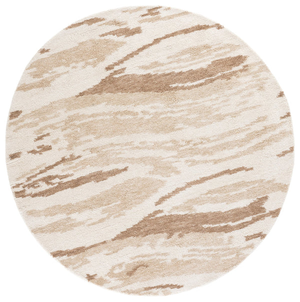 Safavieh Harvest Hand-Tufted Wool Runner In Ivory Beige With Abstract Motif — Durable Plush Texture For Halls 2'-3" x 9'-0" HVT120B-29