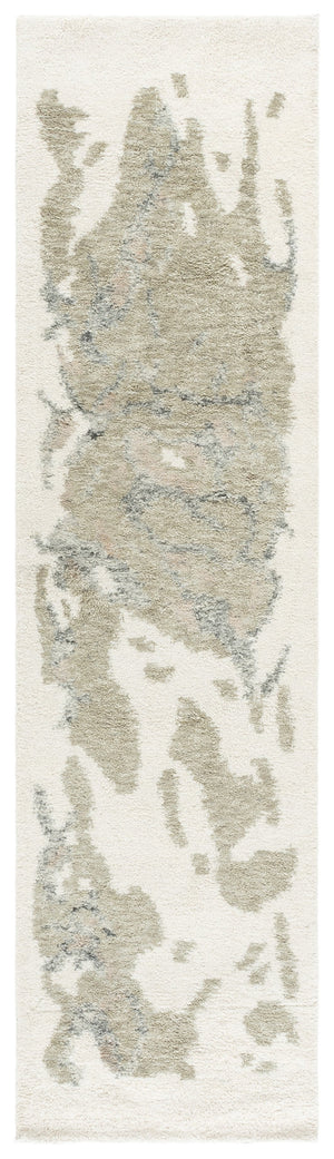 Safavieh Harvest Hand-Tufted Wool Rug In Ivory & Green Abstract — Low-Profile, Cozy, Artisan-Made Accent 6'-0" x 6'-0" HVT121Y-6SQ