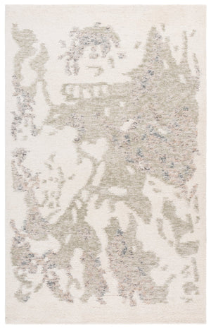 Safavieh Harvest Hand-Tufted Wool Round Rug In Ivory And Green — Abstract Modern Design, Low Pile Cozy Feel 6'-0" x 6'-0" HVT121Y-6R