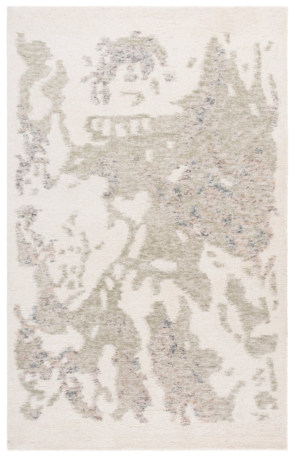 Safavieh Harvest Hand-Tufted Wool Runner In Ivory & Green Abstract Design — Durable Low-Profile Hallway Rug, India Crafted 2'-3" x 9'-0" HVT121Y-29